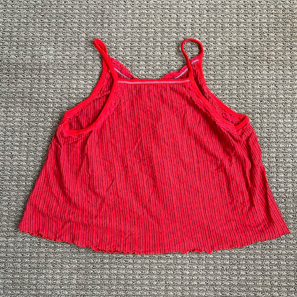 Free People We The Free Red Striped Tank Top
